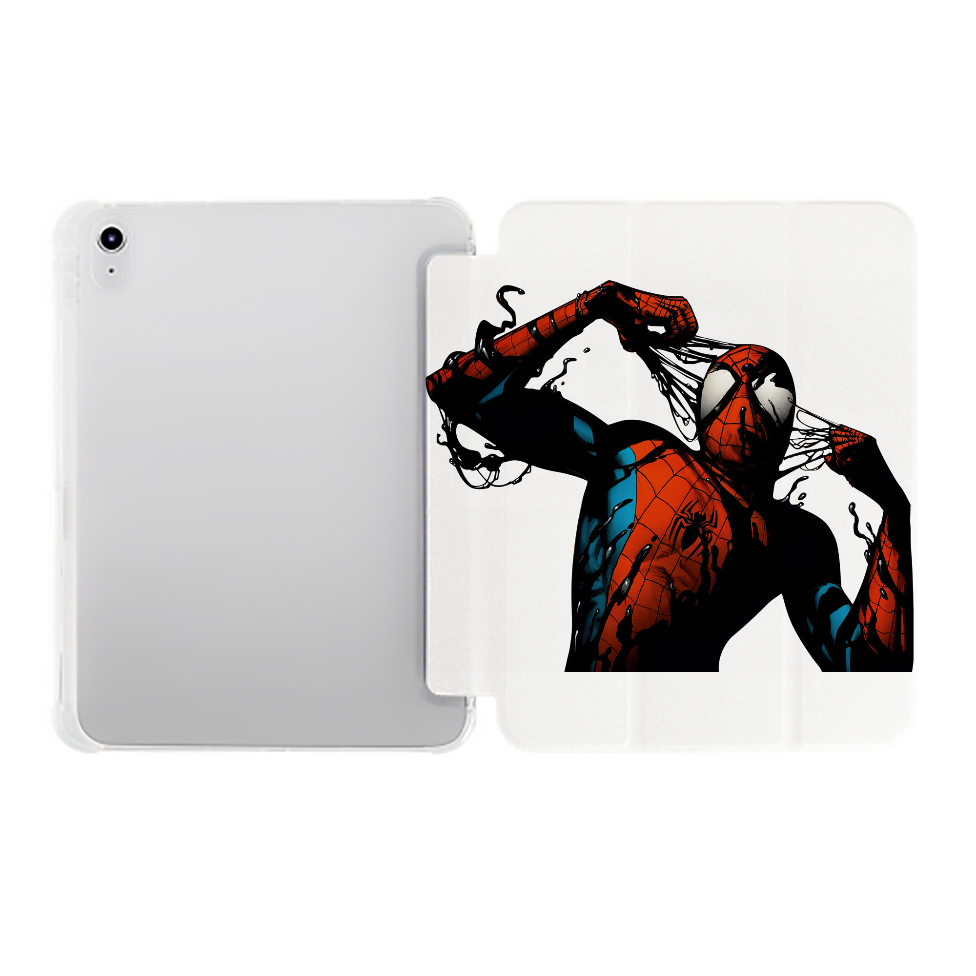 （画像用） Spider Man スパイダーマン IPad ケース ペン収納付き 三つ折りスタンド PUレザー×シリコン 対応機種9.5/10.5/10.9インチ